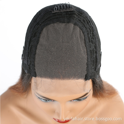 12A Brazilian Virgin Human Hair Ombre Colored 1b/30 Blonde  Transparent Lace Closure Wigs Pre Plucked Remy 4x4 HD Lace Front Wig
